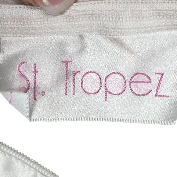 Girls White Flower Girl Communion Dress 6 St. Tropez Puff Sleeves Pearls Pin - Picture 9 of 11